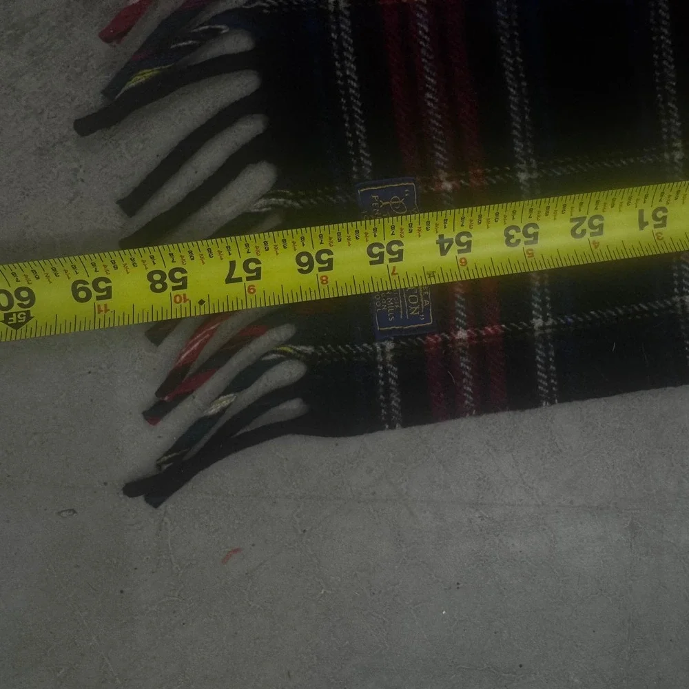 Vintage 1930s Pendleton Woolen Mills Plaid Blanket Navy Red 100% Virgin Wool